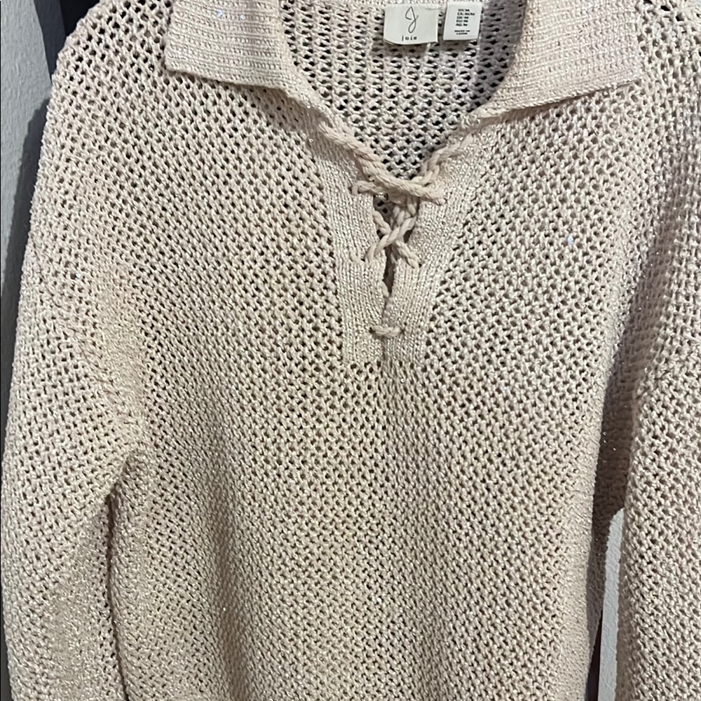 Cream V-Neck Chunky Knit Sweater